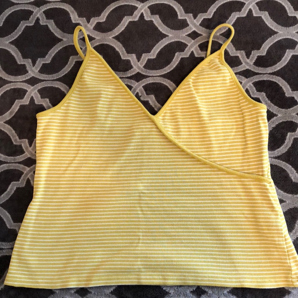 Yellow Stripped Crop Top